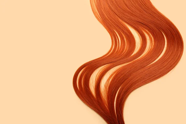 Ginger Kosmyk Włosów Tle Koloru — Zdjęcie stockowe