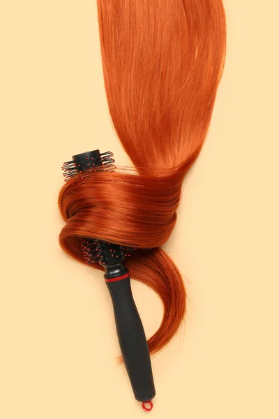 Renkli Fırçalı Kızıl Saç Teli — Stok fotoğraf