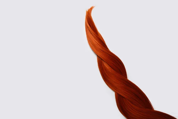 Braided Ginger Hair White Background Closeup — Stock Photo, Image