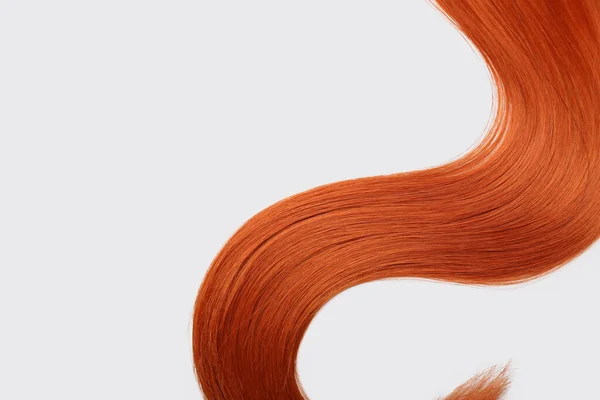 Beautiful Ginger Hair Strand Isolated White Background Closeup — Stock Photo, Image