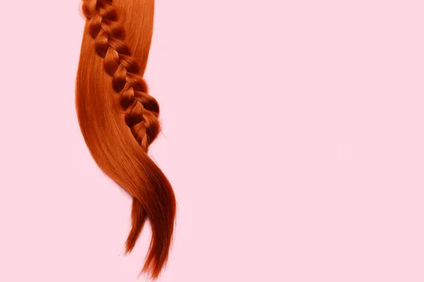 生姜毛和辫子的色彩背景 — 图库照片