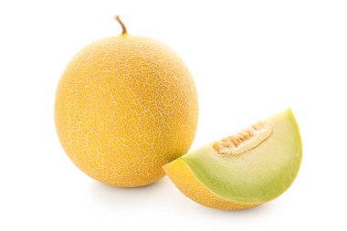 Beyaz arkaplanlı tatlı kavun