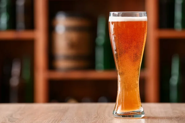 Ein Glas Bier Auf Dem Tisch Der Bar Oktoberfest Feier — Stockfoto