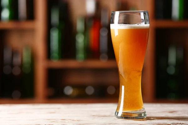 Ein Glas Bier Auf Dem Tisch Der Bar Oktoberfest Feier — Stockfoto