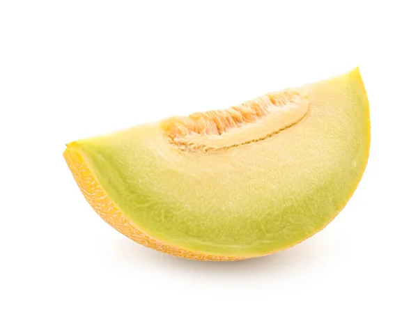 Stück Süße Melone Auf Weißem Hintergrund — Stockfoto