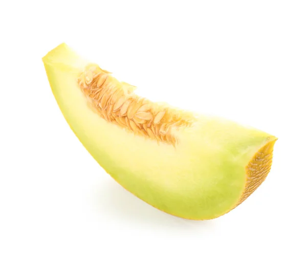 Piece Sweet Melon White Background — Stock Photo, Image