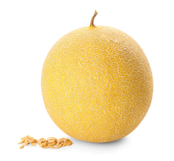Słodki Melon Nasiona Białym Tle — Zdjęcie stockowe