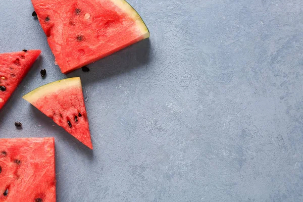 Pieces Fresh Watermelon Blue Background — Stock Photo, Image