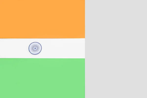 Індійський Прапор Паперу Сірому Фоні — стокове фото