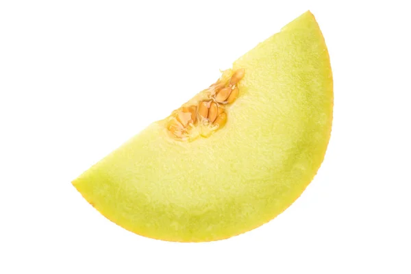 Stukje Zoete Meloen Witte Achtergrond — Stockfoto