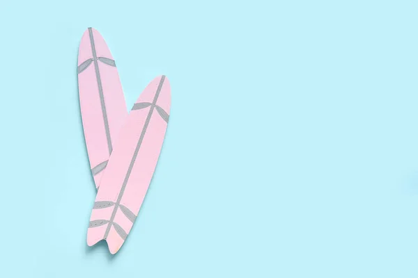 Міні Рожеві Дошки Серфінгу Синьому Фоні — стокове фото