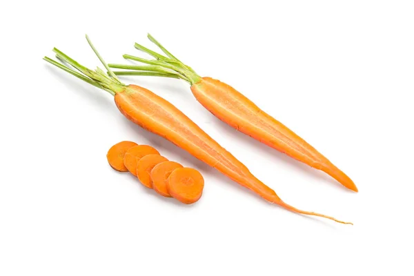 Свіжа Морква Ізольована Білому Тлі — стокове фото