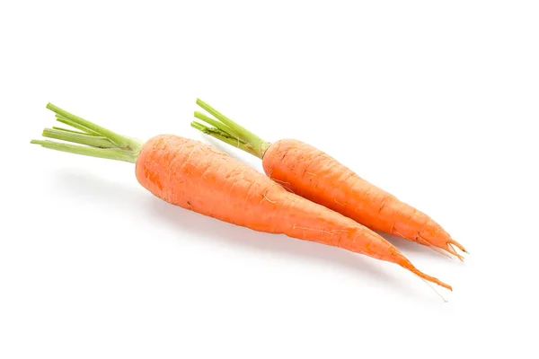 在白色背景上分离的新鲜胡萝卜 — 图库照片