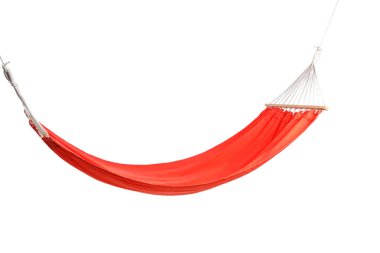 Samimi kırmızı hamak beyaz arkaplanda izole edildi