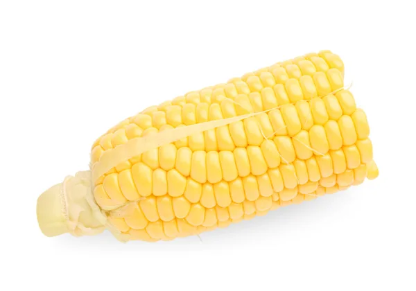 Wytnij Świeżą Kolbę Kukurydzy Białym Tle — Zdjęcie stockowe
