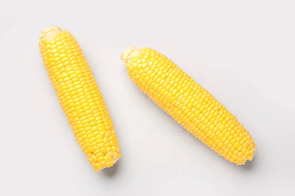 Čerstvé Kukuřice Cobs Šedém Pozadí — Stock fotografie