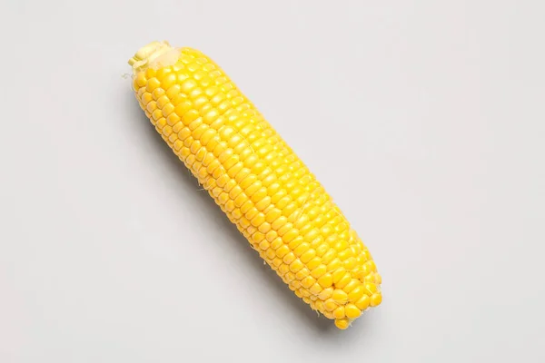 Fresh Corn Cob Grey Background — Stock Photo, Image