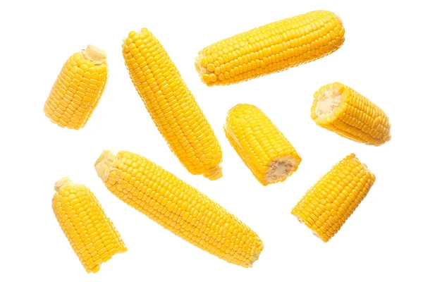 Свежая Кукуруза Початки Белом Фоне — стоковое фото