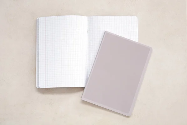 Different Notebooks Beige Background — Stock Photo, Image