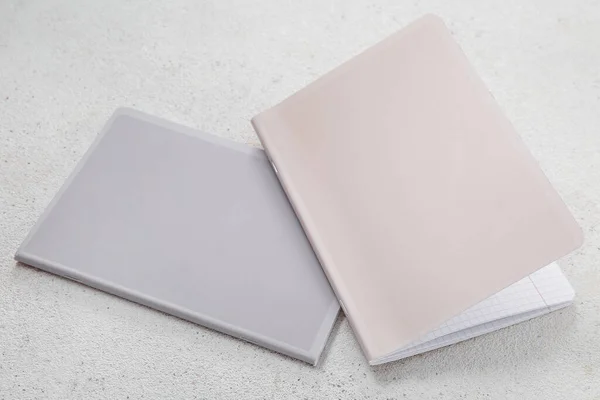 Different Notebooks Grunge Light Background — Stock Photo, Image