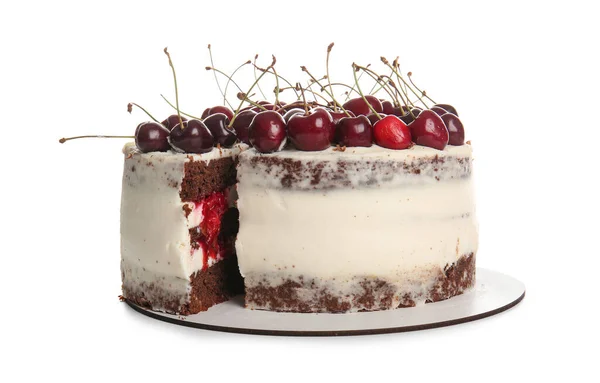 배경에 분리되어 맛있는 케이크 — 스톡 사진