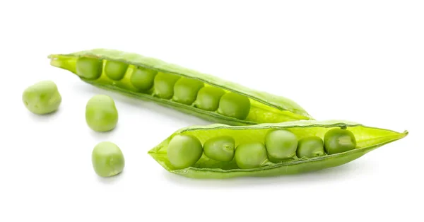 Green Pea Pods White Background — Stock Photo, Image