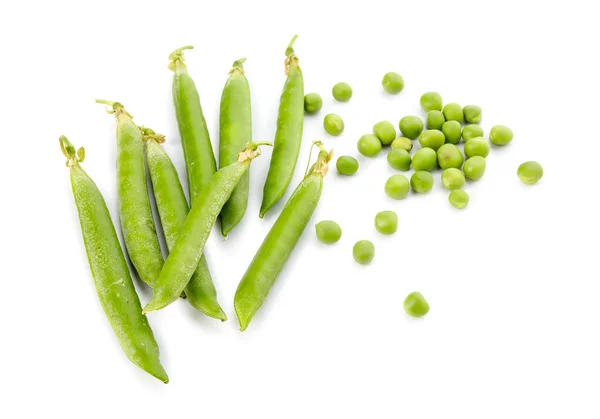 Green Pea Pods White Background — Stock Photo, Image