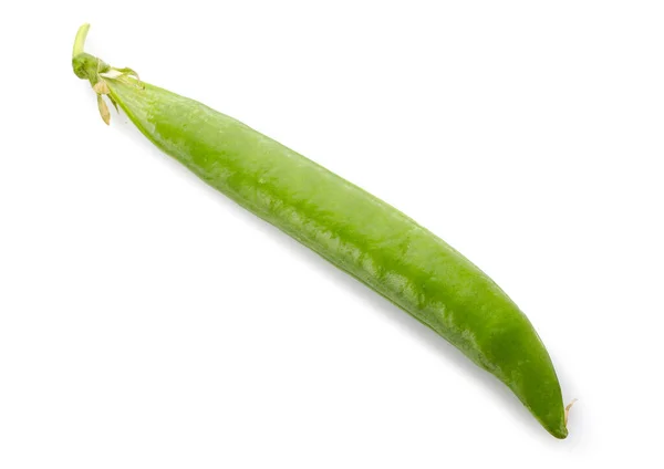 白い背景の上の緑色のエンドウ豆の鞘 — ストック写真