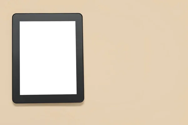 Modern Tablet Computer Beige Background — Stock Photo, Image