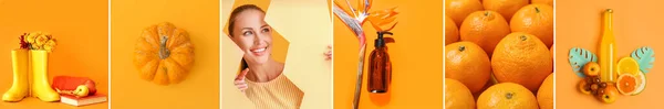 주황색으로 콜라주 — 스톡 사진