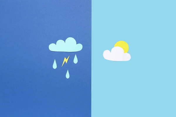 蓝色背景 天气预报概念 — 图库照片