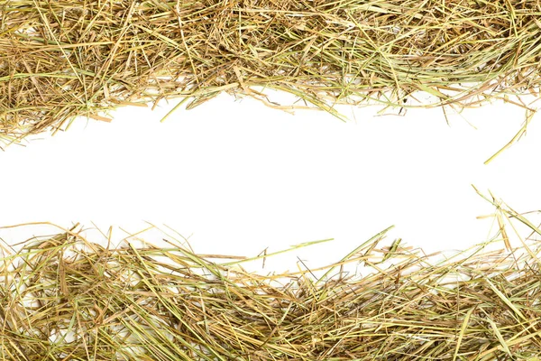 散落在白色背景上的稻草 — 图库照片