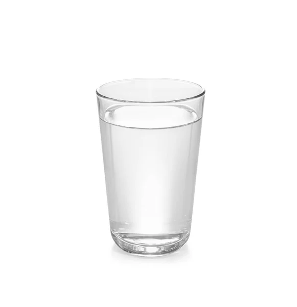 Vidro Água Sobre Fundo Branco — Fotografia de Stock