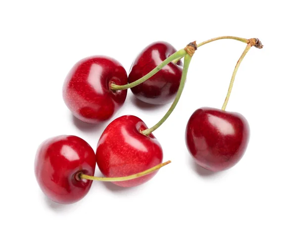 Sweet Cherries White Background — Stock Photo, Image