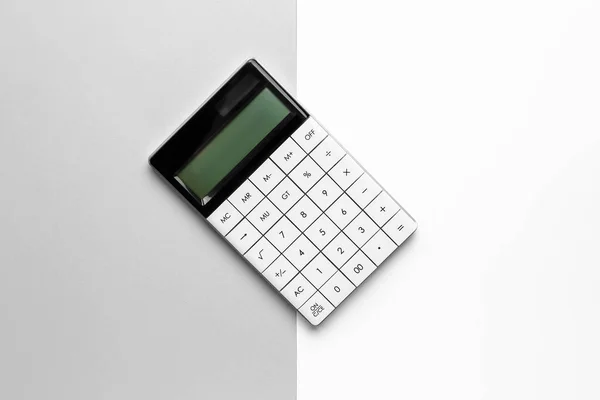 Moderner Stilvoller Taschenrechner Auf Farbigem Hintergrund — Stockfoto