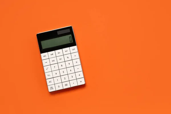 Современный Калькулятор Оранжевом Фоне — стоковое фото