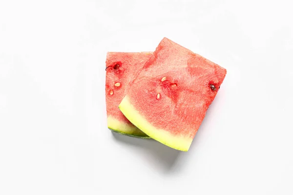 Cijfers Van Verse Watermeloen Witte Achtergrond — Stockfoto