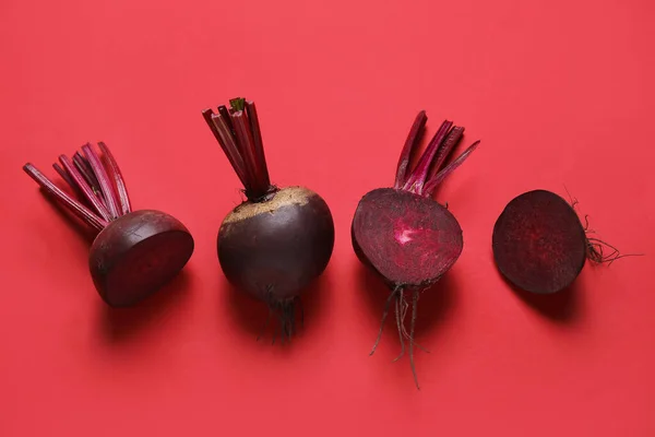 Fresh Beets Red Background — Stock Photo, Image