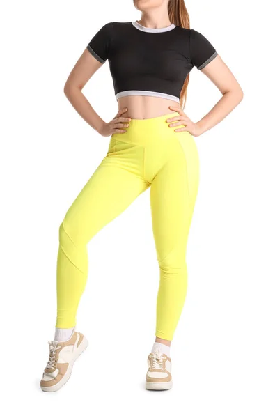 Young Woman Sportswear White Background — Stock Photo, Image