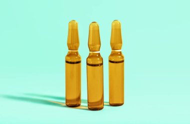 Turkuaz arka planda cam ampules