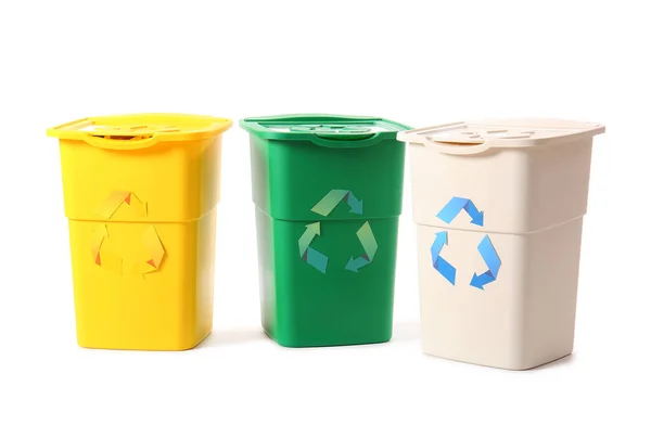 Container Für Müll Isoliert Auf Weiß Recyclingkonzept — Stockfoto