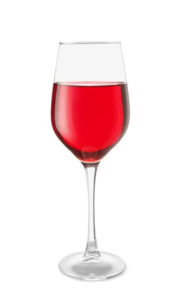 Verre Vin Rouge Isolé Sur Fond Blanc — Photo