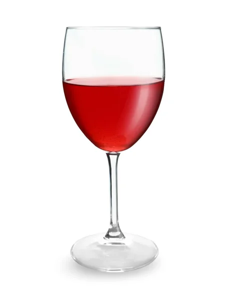 Ποτήρι Νόστιμο Κόκκινο Κρασί Λευκό Φόντο — Φωτογραφία Αρχείου