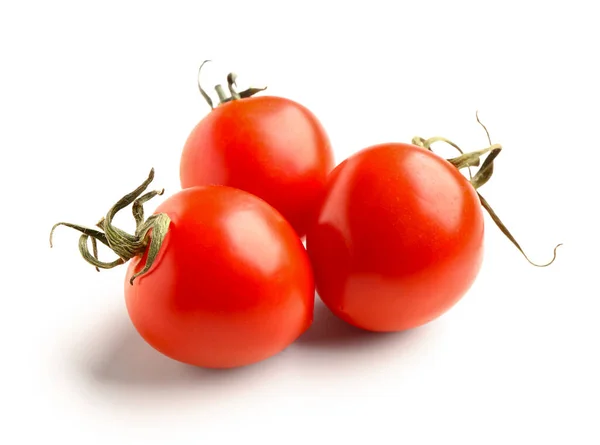 Tomates Cereja Frescos Fundo Branco — Fotografia de Stock