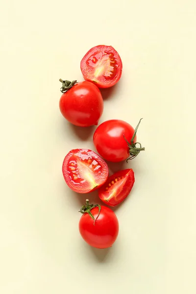 Fresh Cherry Tomatoes Light Green Background — Stock Photo, Image