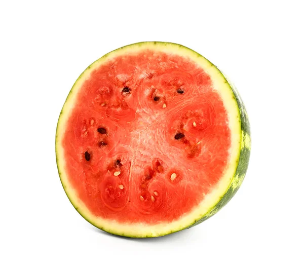 Polovina Čerstvého Melounu Bílém Pozadí — Stock fotografie