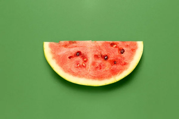 Kousek Sladkého Melounu Zeleném Pozadí — Stock fotografie
