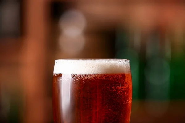 Glass Beer Bar Closeup Oktoberfest Celebration — Stock Photo, Image