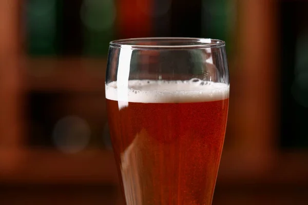 Glass Beer Bar Closeup Oktoberfest Celebration — Stock Photo, Image