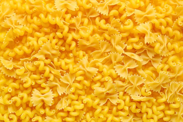 Raw Farfale Cavatappi Pasta Background Closeup — Stock Photo, Image